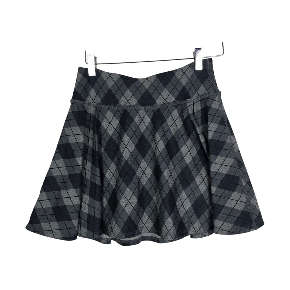 BEYOND YOGA Skort Womens Small Gray Argyle Knit Athletic Lined Stretch Tennis